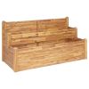 2-Tier Garden Planter 63"x29.5"x33.1" Solid Acacia Wood - Brown