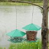 outdoor Hanging hummingbird feeder garden bird feeder foldable feeder sunscreen antifreeze bird cage - Telescopic bird feeder [green]