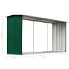 Garden Log Storage Shed Galvanized Steel 129.9"x36.2"x60.2" Green - Green