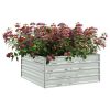 Garden Raised Bed 39.4"x39.4"x17.7" Galvanized Steel Silver - Silver