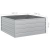 Garden Raised Bed 39.4"x39.4"x17.7" Galvanized Steel Silver - Silver