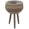 Planter 3 pcs Wicker with PE Lining - Brown