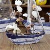 1pc Boat Shaped Decoration Craft - Boat - Seagull