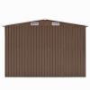 Garden Shed 101.2" x 228.3" x 71.3" Metal Brown - Brown