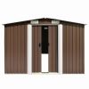 Garden Shed 101.2" x 228.3" x 71.3" Metal Brown - Brown