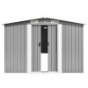 Garden Shed 101.2" x 228.3" x 71.3" Metal Gray - Gray