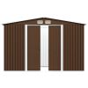 Garden Storage Shed Brown 101.2"x80.7"x70.1" Steel - Brown