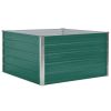 Raised Garden Bed 39.4"x39.4"x17.7" Galvanized Steel Green - Green