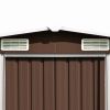 Garden Shed 101.2" x 228.3" x 71.3" Metal Brown - Brown