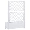 Garden Planter with Trellis 39.4"x16.9"x55.9" PP White - White