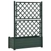 Garden Planter with Trellis 39.4"x16.9"x55.9" PP Green - Green