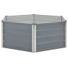 Raised Garden Bed 50.8"x50.8"x18.1" Galvanized Steel Gray - Grey