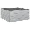 Garden Raised Bed 39.4"x39.4"x17.7" Galvanized Steel Silver - Silver