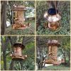 Solar Bird Feeder Decorative Hanging Bird Feeder Lantern Warm White Light Bird Feeder for Outdoor Garden Backyard - Brass