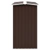 Garden Log Storage Shed Galvanized Steel 129.9"x36.2"x60.2" Brown - Brown