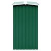 Garden Log Storage Shed Galvanized Steel 129.9"x36.2"x60.2" Green - Green