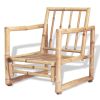 Patio Chairs 2 pcs with Cushions and Pillows Bamboo - Brown