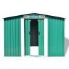 Garden Storage Shed Green Metal 101.2"x80.7"x70.1" - Green