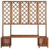 Garden Planter with Bench and Trellis Solid Acacia Wood - Brown