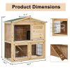 35 Inch Wooden Chicken Coop with Ramp - Natural