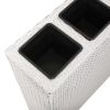 Garden Raised Bed with 4 Pots Poly Rattan White - White