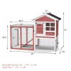 A Cozy And Comfortable 2-Story Wooden Rabbit Hutch With Running Area - White