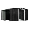 Garden Shed with Sliding Doors Anthracite 129.7"x102"x70.1" Steel - Grey