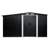 Garden Shed with Sliding Doors Anthracite 129.7"x102"x70.1" Steel - Grey