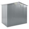 Garden Shed with Rack Gray 80.7"x51.2"x72" Iron - Grey