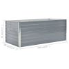 Raised Garden Bed 63"x31.5"x17.7" Galvanized Steel Gray - Grey