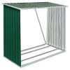 Garden Log Storage Shed Galvanized Steel 64.2"x32.7"x60.6" Green - Green