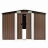 Garden Shed 101.2"x154.3"x71.3" Metal Brown - Brown