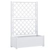 Garden Planter with Trellis 39.4"x16.9"x55.9" PP White - White