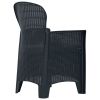 Patio Chairs 2 pcs with Cushion Anthracite Plastic Rattan Look - Anthracite