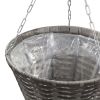 Hanging Flower Baskets 2 pcs Poly Rattan Gray - Grey