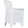 Patio Chairs 2 pcs with Cushion White Plastic Rattan Look - White