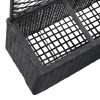 Trellis Raised Bed with 3 Pots 32.7"x11.8"x51.2" Poly Rattan Black - Black