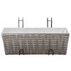 Balcony Raised Beds 2 pcs 19.7" Gray Poly Rattan - Grey