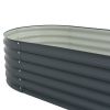 Garden Raised Bed 157.5"x31.5"x17.3" Galvanized Steel Gray - Grey