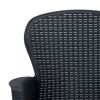 Patio Chairs 2 pcs with Cushion Anthracite Plastic Rattan Look - Anthracite