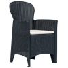 Patio Chairs 2 pcs with Cushion Anthracite Plastic Rattan Look - Anthracite