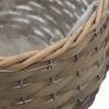 Planter 3 pcs Wicker with PE Lining - Brown