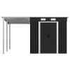 Garden Shed with Extended Roof Anthracite 136.2"x92.9"x71.3" Steel - Grey