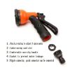 1pc Adjustable Garden Water Gun Sprinkler Hose Nozzle High Pressure Washer Car Wash Cleaning Tool Lawn Watering Sprinkler Spray Gun - Function Orange