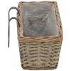 Balcony Planter 2 pcs Wicker with PE Lining 23.6" - Brown