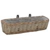 Balcony Planter 2 pcs Wicker with PE Lining 23.6" - Brown