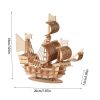 1pc 3D Wooden Puzzles For Adults; Sailboat Educational Puzzle Assembly Model; DIY Educational Desk Toy 7.87"x7.09"x2.99" - Sailboat