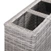 Garden Raised Bed with 4 Pots 31.5"x8.7"x31.1" Poly Rattan Gray - Grey