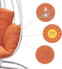 Aluminum Egg Chair; Hanging Swing Chair with Thickness Cushion for Indoor; Outdoor; Garden; Patio - Orange