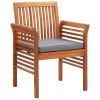 Patio Dining Chairs with Cushions 2 pcs Solid Acacia Wood - Brown